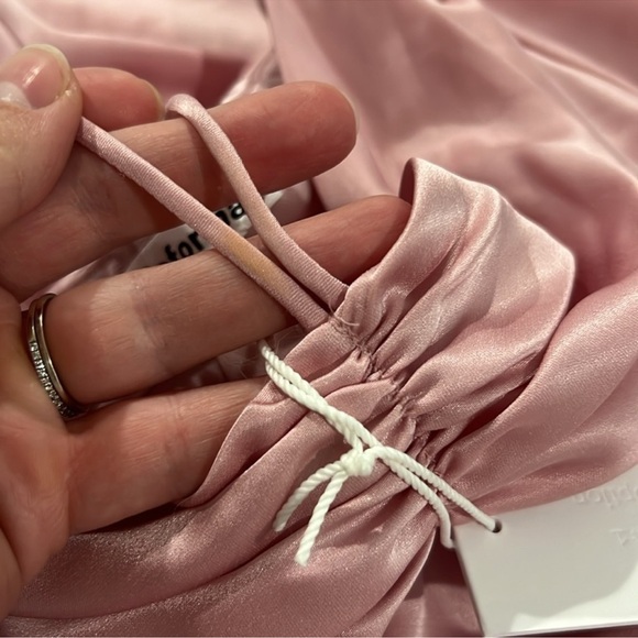 NWT Reformation Valora Satin Halter Maxi Dress in Color Babygirl Pink Size 6 - Picture 12 of 15